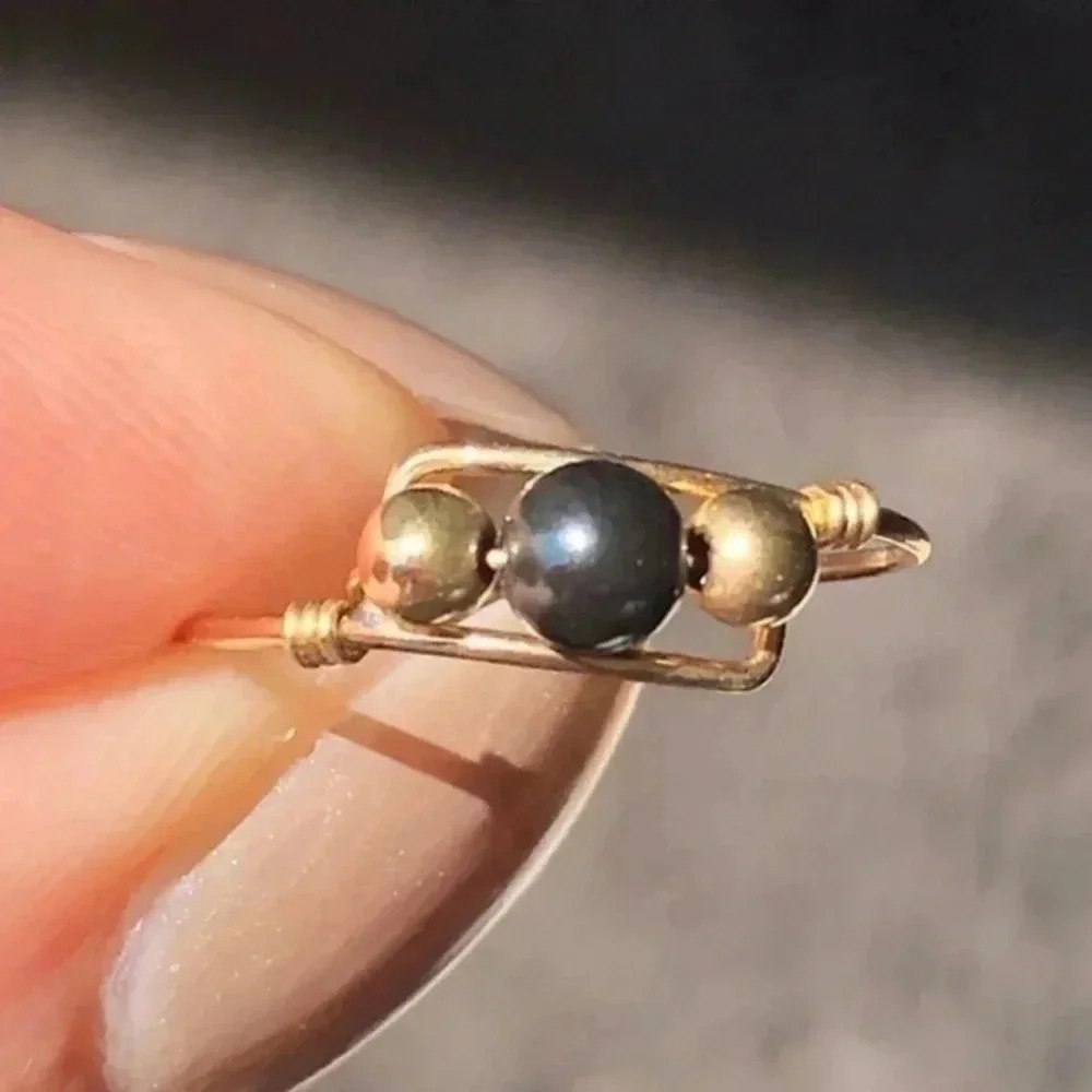 Hematite 10k Gold Filled Handmade Ring Nwt 22$